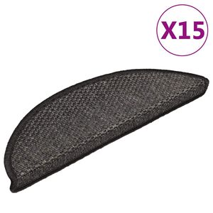 vidaXL Samoprzylepne nakładki na schody, 15 szt., 56x17x3 cm, antracyt