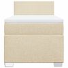 vidaXL Łóżko kontynentalne z materacem, kremowe, tkanina, 100x200 cm