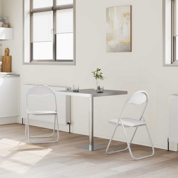 vidaXL Krzesło składane 2 pcs Biały i szary 48 x 43,5 x 81 cm