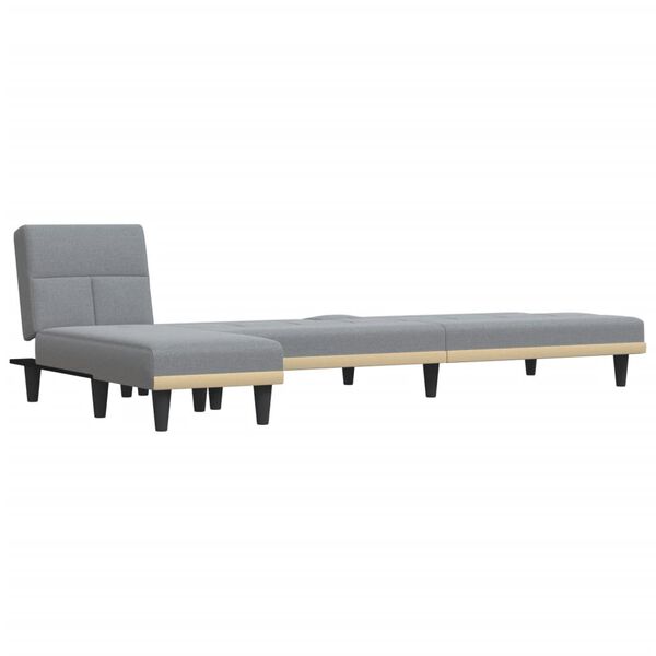 vidaXL Sofa rozkładana L, jasnoszara, 255x140x70 cm, tkanina