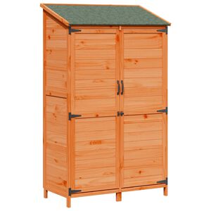 vidaXL Shed ogrodowy brązowy 106,5 x 56 x 176 cm Drewno Świerkowe