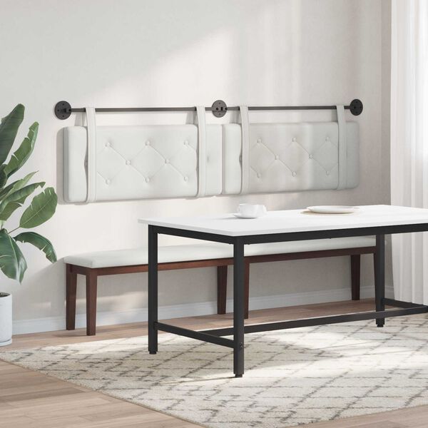 vidaXL Wisząca Głowa Biały 210 x 55 x 5 cm Sk&oacute;ra ekologiczna