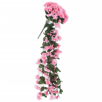 vidaXL Sztuczne girlandy kwiatowe, 3 szt., różowe, 85 cm