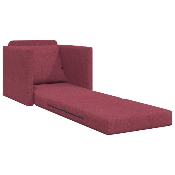 vidaXL Sofa Bed 60cm Czerwone wino tkanina
