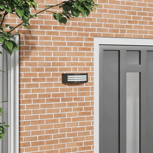 vidaXL Zewnętrzna lampa ścienna Czarny 32 x 10 x 10 cm stal nierdzewna