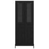 vidaXL Highboard Czarny Dąb 69,5 x 34 x 180 cm Materiał drewnopochodny
