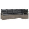 vidaXL Zestaw Sof 5 pcs Szary polirattan
