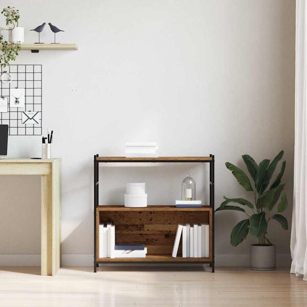 vidaXL Półka na książki Wędzony dąb 80 x 30 x 78.5 cm