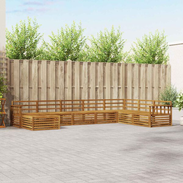 vidaXL Zestawy sof 8 pcs Naturalny Lite Drewno Akacji