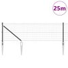 vidaXL Ogrodzenie z słupkiem Szary 0,8 x 25 m Stal i PVC