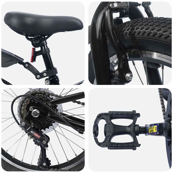 vidaXL Rower Dziecięcy 24 Cali 6-Speed dla dzieci w wieku 8-12 lat