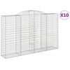 vidaXL Kosze gabionowe, 10 szt, 300x50x180/200cm, galwanizowane żelazo