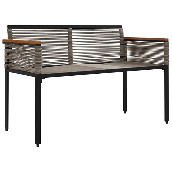 vidaXL Ławka ogrodowa Szary i granatowy 117 x 54 x 74.5 cm polirattan