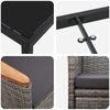 vidaXL Zestaw do jadalni w ogrodzie z poduszką 7 pcs Szary polirattan