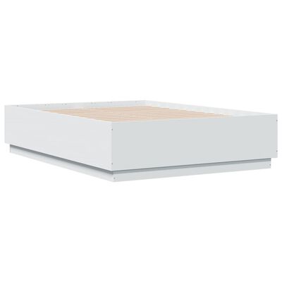 vidaXL Rama łóżka, biała, 120x190 cm, materiał drewnopochodny