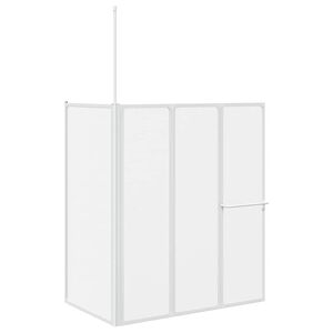 vidaXL Ekran do kąpieli Mrożone 120 x 70 x 137 cm Aluminium