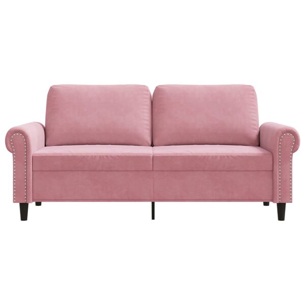 vidaXL Sofa 2-osobowa, r&oacute;żowy, 140 cm, tapicerowana aksamitem