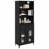 vidaXL Highboard Czarny Dąb 69,5 x 34 x 180 cm Materiał drewnopochodny
