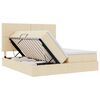 vidaXL Ł&oacute;żko Ze LED Lights Z zagł&oacute;wkiem Kremowy 180 x 200 cm tkanina