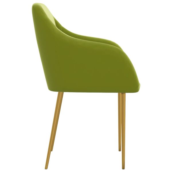 vidaXL Krzesła stołowe, 4 szt., jasnozielone, obite aksamitem