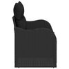 vidaXL Sofa Ogrodowa z poduszką Czarny 121 x 62 x 69cm polirattan