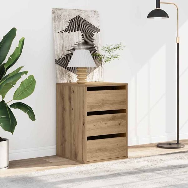 vidaXL Komoda, dąb artisan, 40x41x58 cm, materiał drewnopochodny