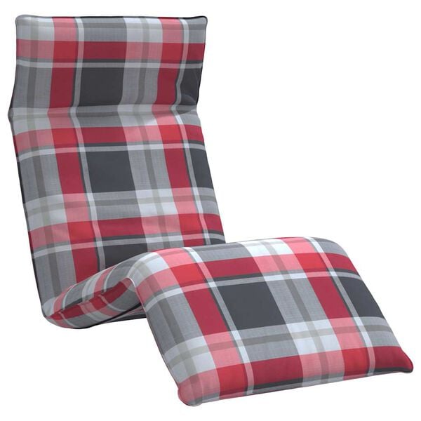 vidaXL Leżak składany w kratkę w kolorze czerwonym 175x54x8,5 cm