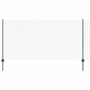 vidaXL Ogrodzenie Euro z słupkiem 25 x 1,2 m Stal pokryta PVC zielony