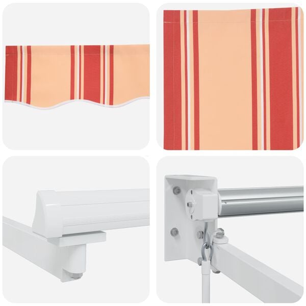 vidaXL Markiza ż&oacute;łty i pomarańczowy 3,5 x 2,5 m Poliester i metal