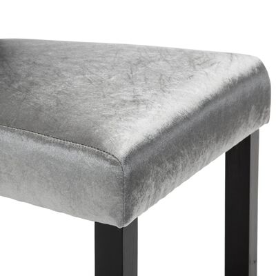 vidaXL Krzesła stołowe, 2 szt., srebrne, aksamit