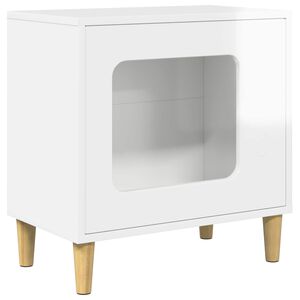vidaXL Koty Dom Błyszcząca biel 51 x 30 x 52 cm Drewno inżynieryjne