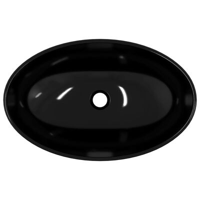 vidaXL Umywalka ze szkła hartowanego, 54,5x35x15,5 cm, czarna