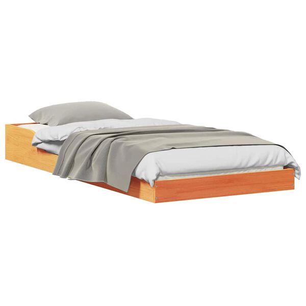 vidaXL Ramka łóżka Woskowy Brąz 90 x 210 cm Lite drewno sosnowe