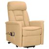 vidaXL Podnoszony fotel masujący, kremowy, obity mikrofibrą