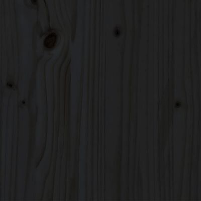 vidaXL Rama łóżka, czarna, lite drewno, 140x190 cm