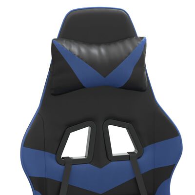 vidaXL Fotel gamingowy, obrotowy, czarno-niebieski, sztuczna skóra