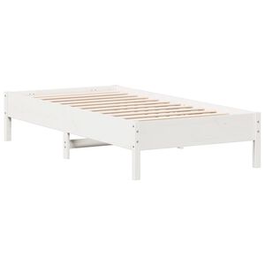 vidaXL Rama ł&oacute;żka bez materaca, biała, 90x190 cm, lite drewno sosnowe