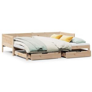 vidaXL Sofa rozsuwana z szufladami, bez materaca, 80x200 cm