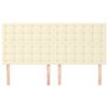 vidaXL Zagł&oacute;wek kremowy 180x5x118/128 cm sk&oacute;ra ekologiczna