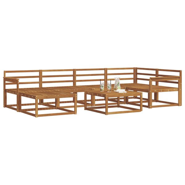 vidaXL Zestaw sof na zewnątrz 7 pcs Naturalny Lite Drewno Akacji