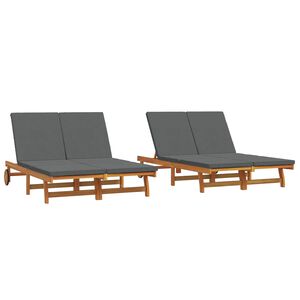 vidaXL Leżak Brązowy 125 x 200 x 84 cm Lite Drewno Akacji