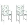 vidaXL Poduszki na krzesła z niskim oparciem, 2 szt., wz&oacute;r w liście