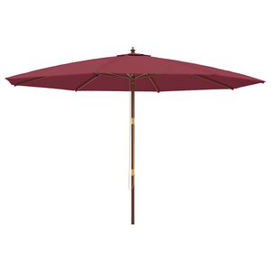 vidaXL Parasol ogrodowy na drewnianym słupku, bordowy, 400x273 cm