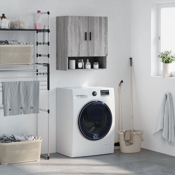 vidaXL Szafka ścienna, szary dąb sonoma, 60x31x70 cm