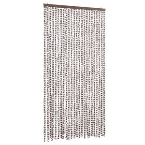 vidaXL Zasłona przeciwko owadom, kolor taupe i biel, 100x220cm, szenil