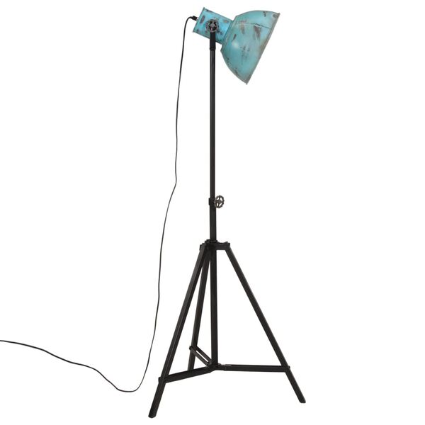 vidaXL Lampa stojąca, 25 W, postarzany niebieski, 61x61x90/150 cm, E27