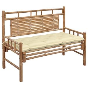 vidaXL Ławka ogrodowa z poduszką, 120 cm, bambusowa