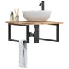 vidaXL P&oacute;łka ścienna pod umywalkę, stal i lite drewno akacjowe