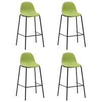 vidaXL Krzesła barowe, 4 szt., zielone, tapicerowane tkaniną