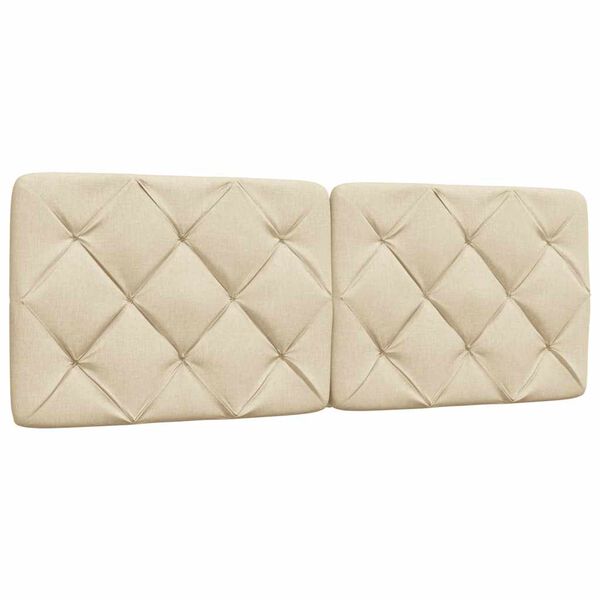 vidaXL Poduszka na wezgłowie, kremowa, 140 cm, tkanina